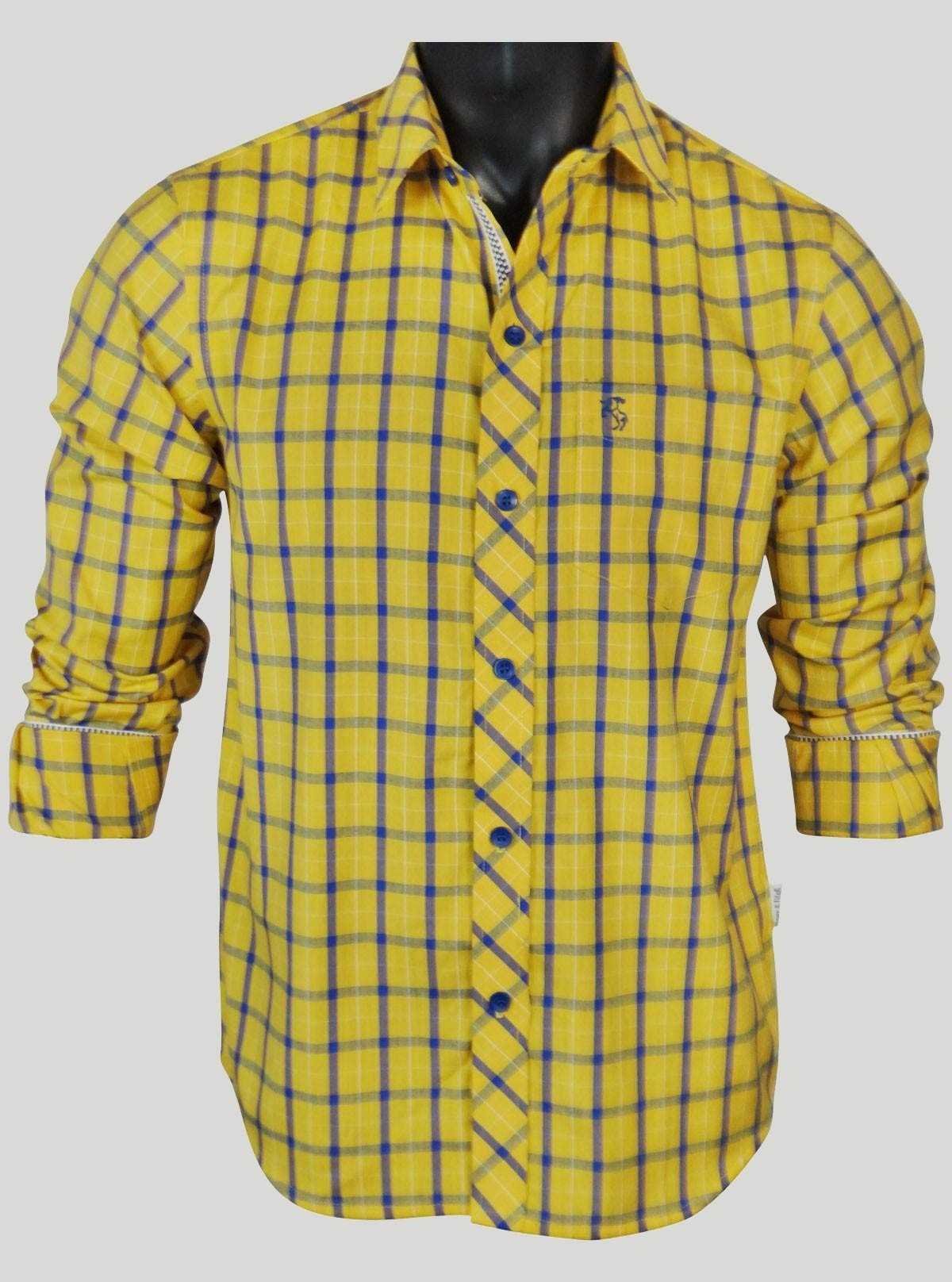 yellow check shirt matching pant