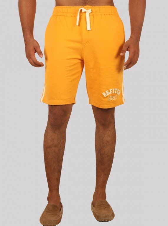 Mustard Piping Fleece Shorts