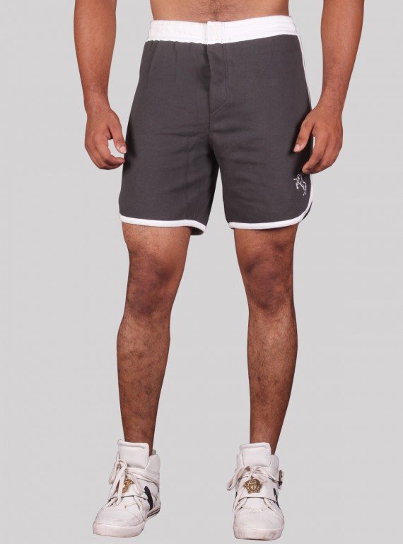 grey Contrast Fleece Shorts