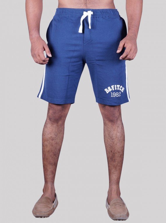 Navy Piping Fleece Shorts