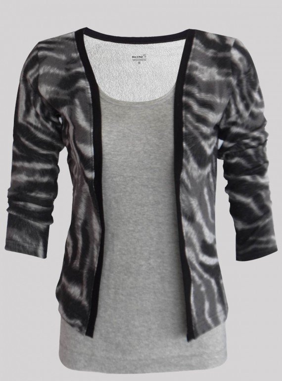 Zebra Skin Printed Fleece Set Top