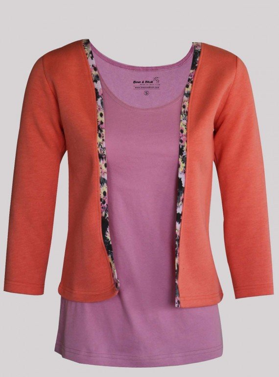 Fuschia Contrast Fleece Set Top
