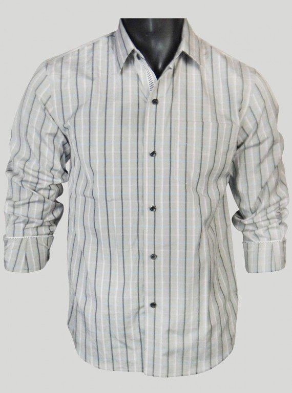 Grey Stripe Casual Shirt