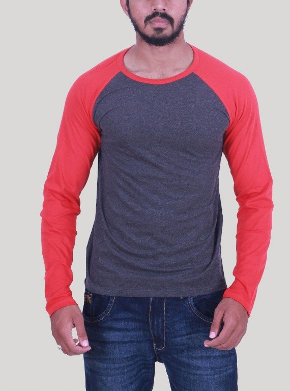 Red Contrast Raglon TShirt