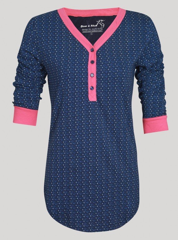 Blue Multi Color Print Top