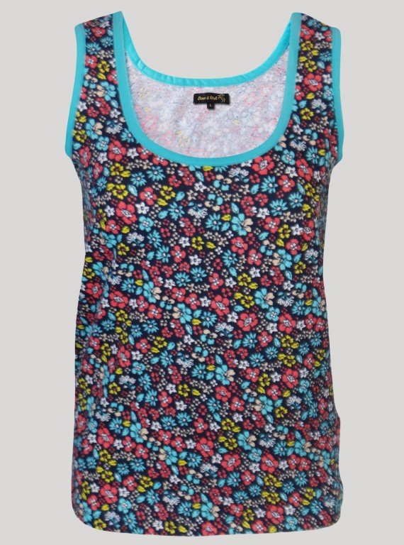 Multi Colour Floral Sleeveless Top