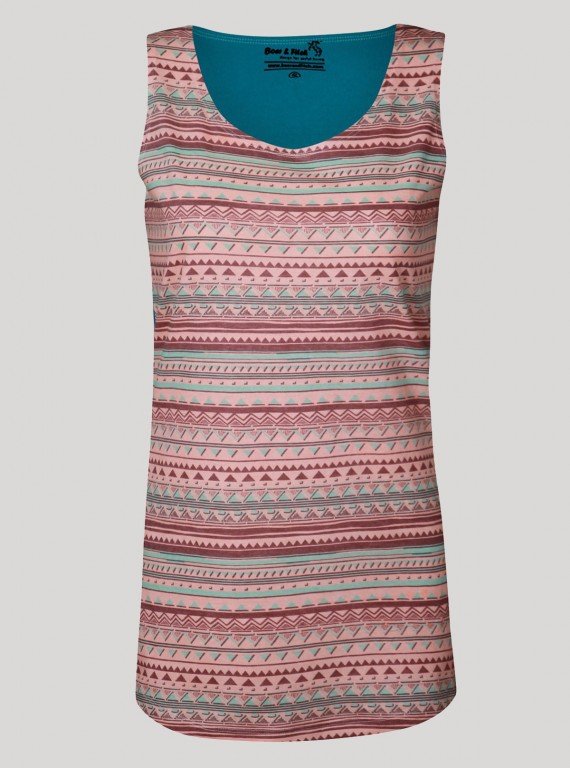 Sleeveless Printed Turquoise Top