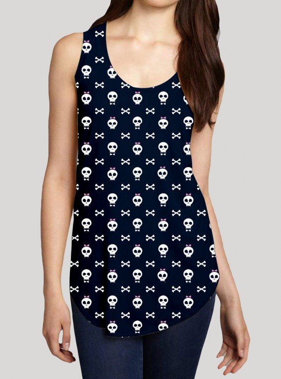 Skull Printed Designer Sleeveless