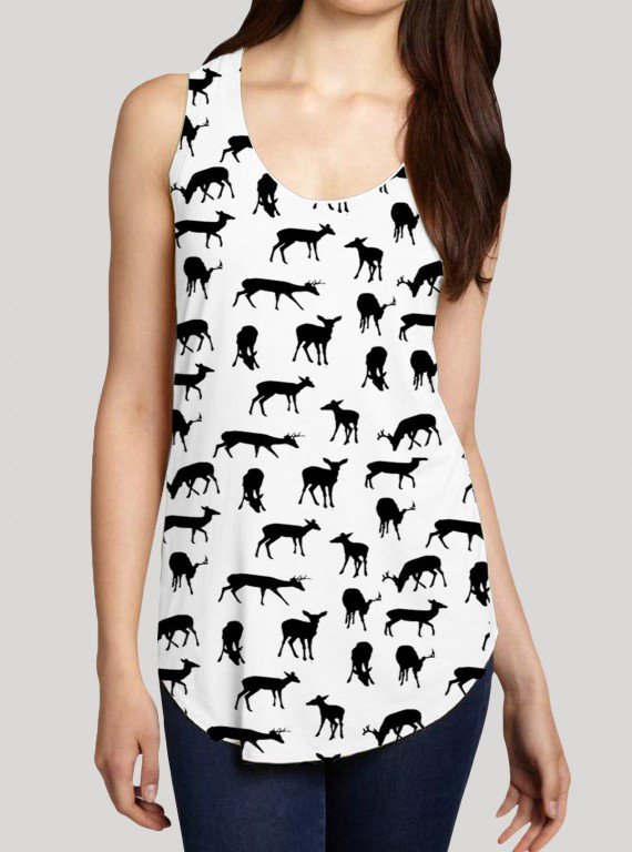Deer AOP Womens Sleeveless