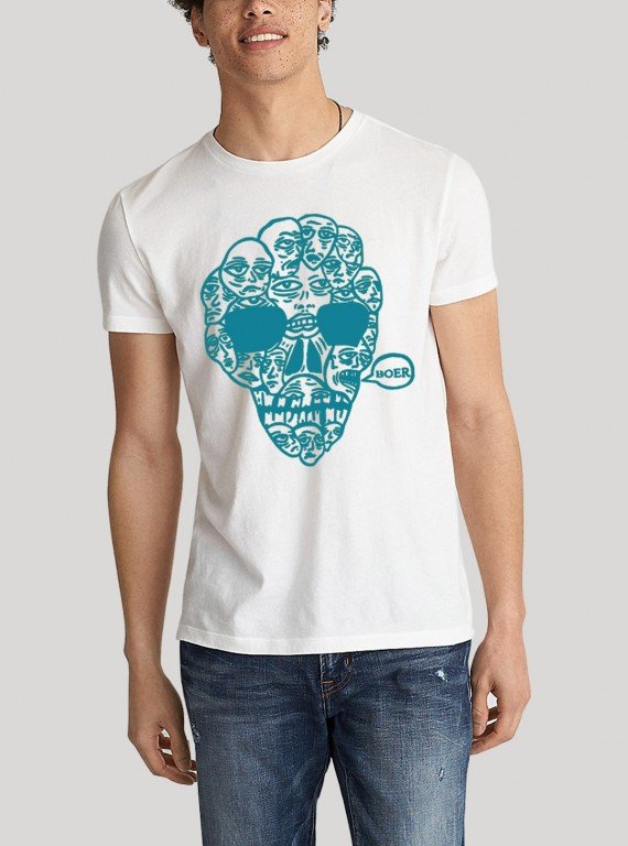 White Skull Print T-Shirt