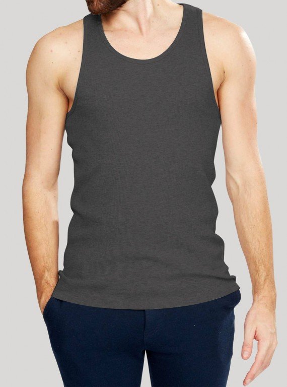 Charcol Melange Rib Vest