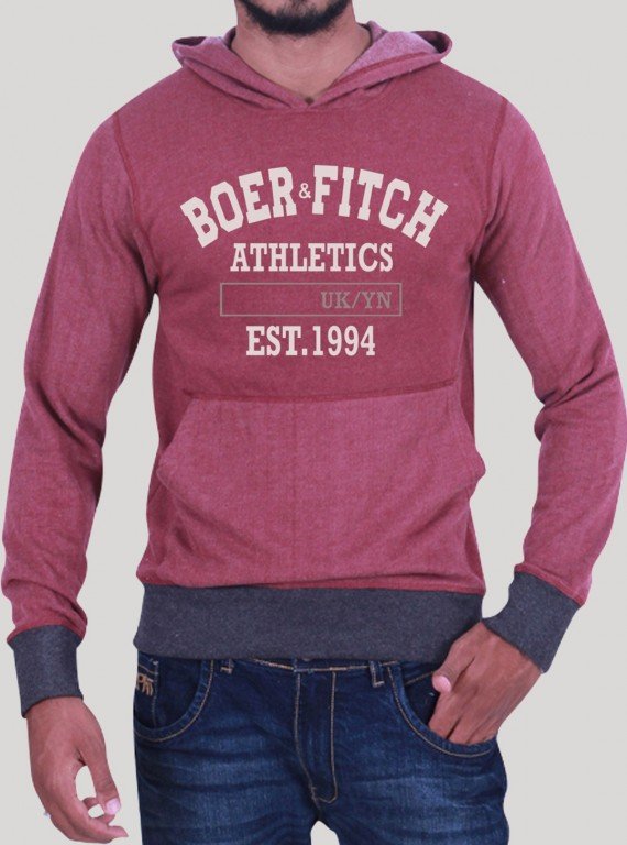 Burgundy Hooded Sweat Shirt