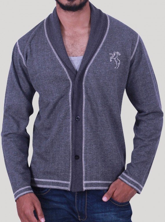Charcol Shawl Collar Cardigan Set