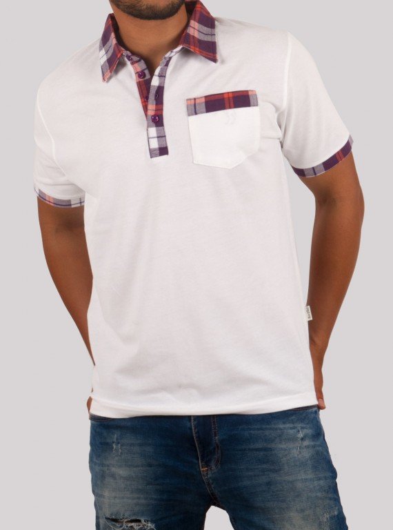 Purple Drill Collar Polo TShirt