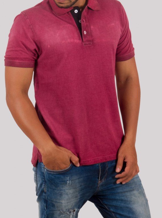 Burgundy Garment Dyed Polo