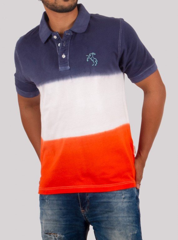 Orange Tie Dye Polo TShirt