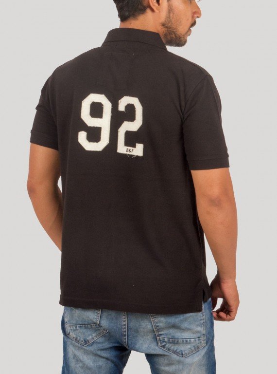 Black Sporty Polo TShirt