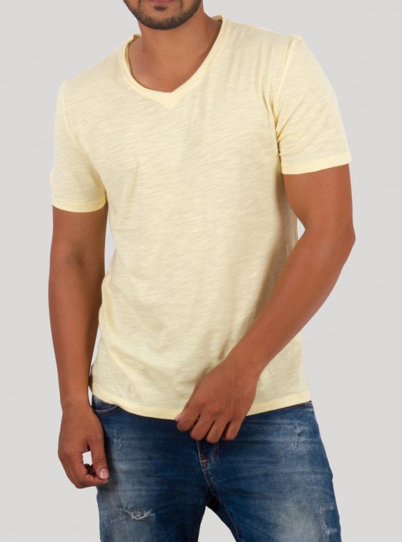 Light Yellow Slub Jersey TShirt