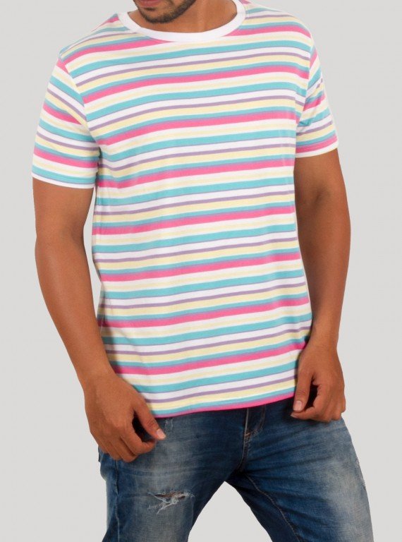 Multi Stripe Round Neck TShirt