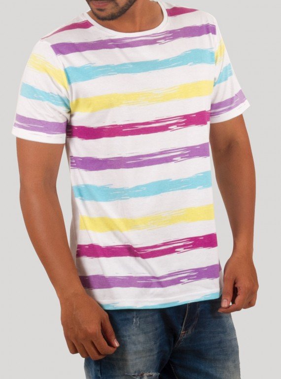 Multi Colour Print Round Neck TShirt