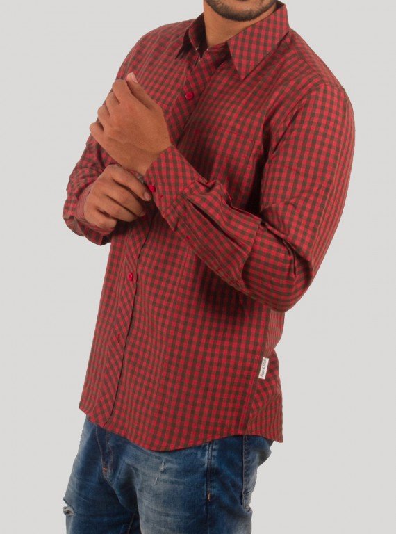 Deep Red Casual Shirt