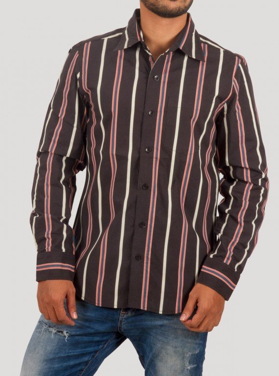 Black Stripe Casual Shirt