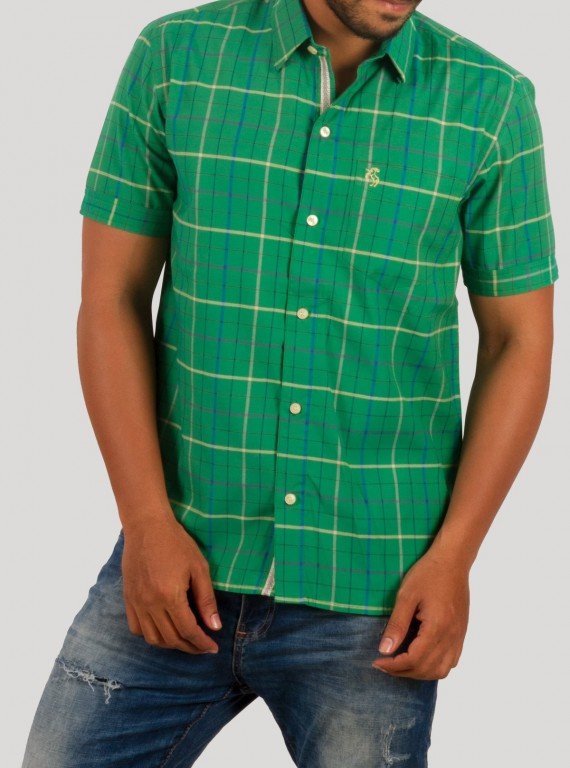 Checks green casual Shirt