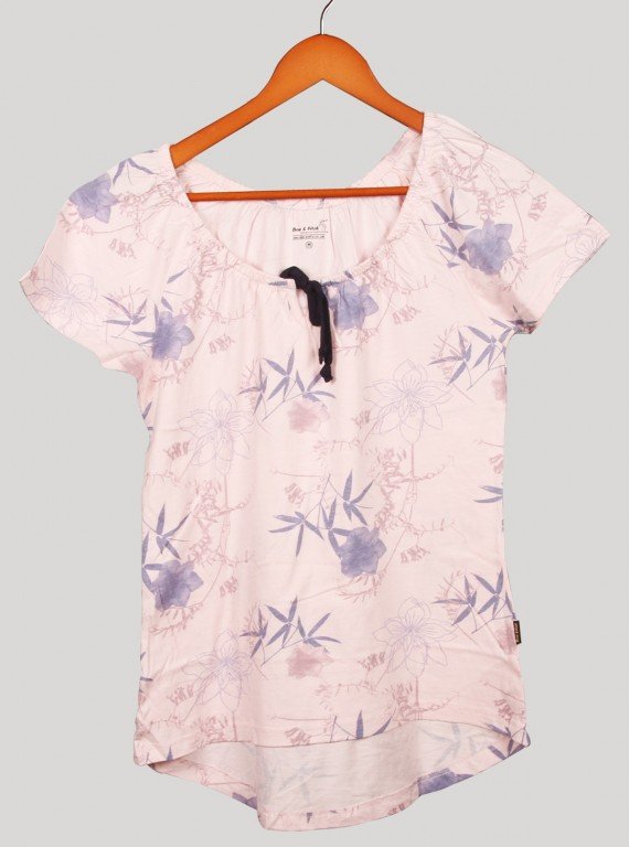 Pleatted Pink Floral Top