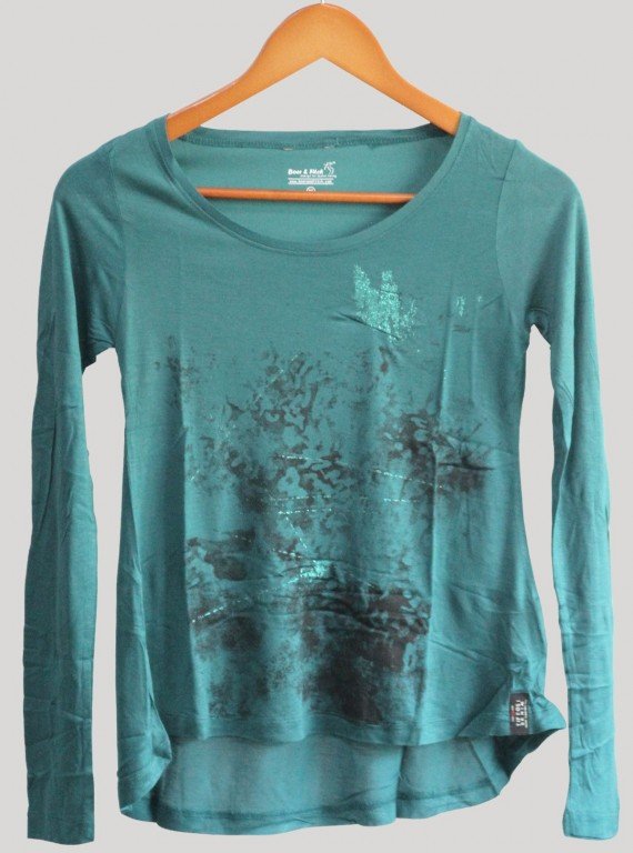 Womens Green Printed Top