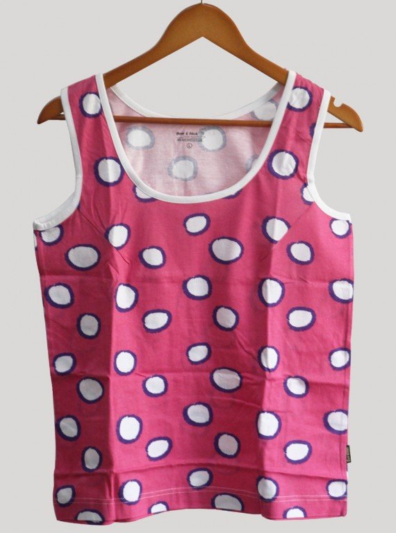 Fuschia Printed Sleeveless Top