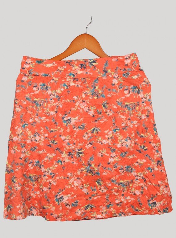Red Floral Print Skirt