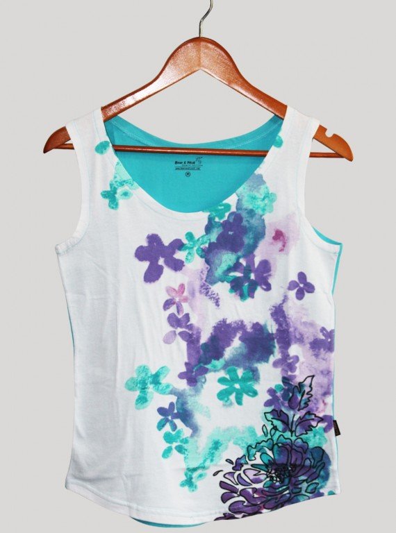 Sleeveless White Floral Top