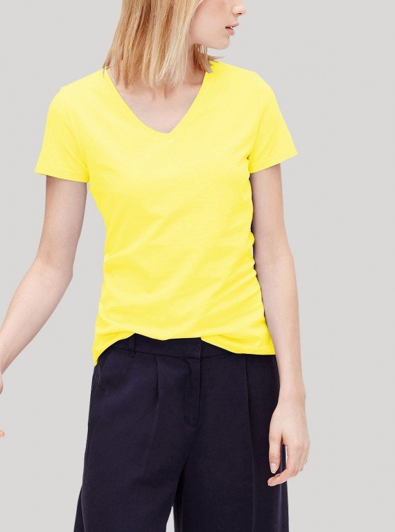 Yellow V Neck TShirt