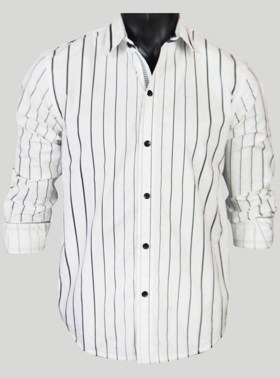 White Stripe Casual Shirt