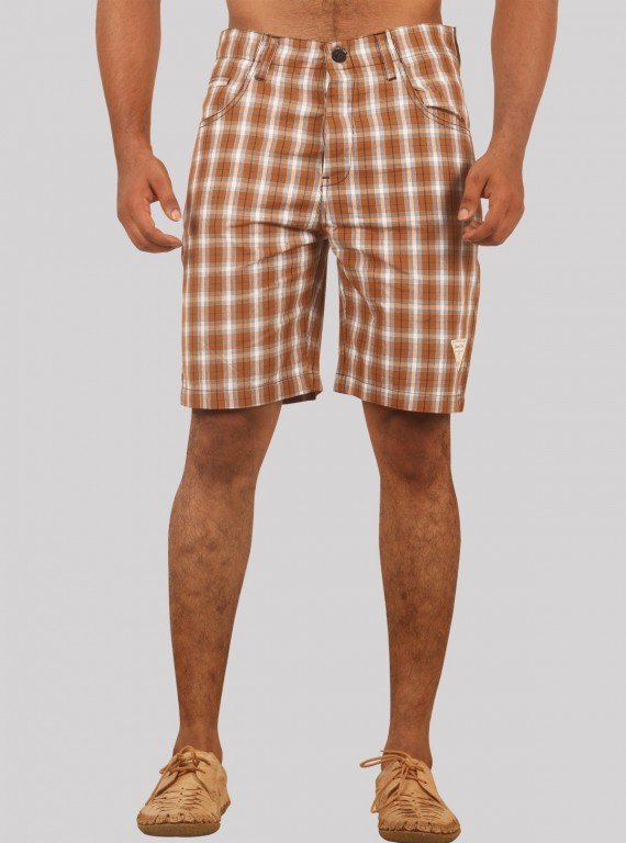 Brown checkered shorts