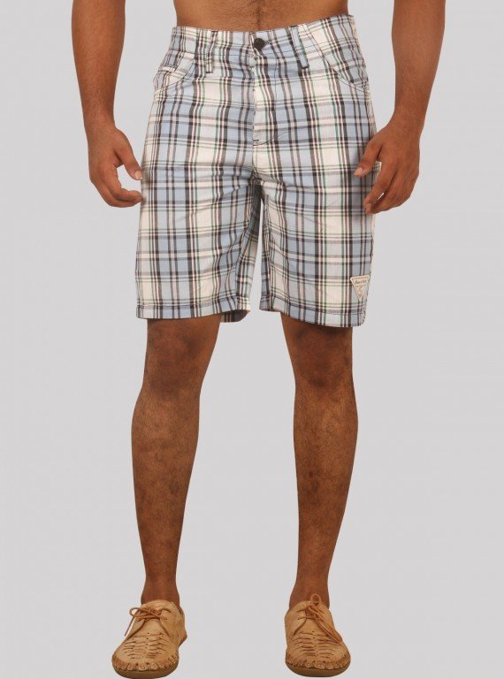 Sky Blue Checked Shorts