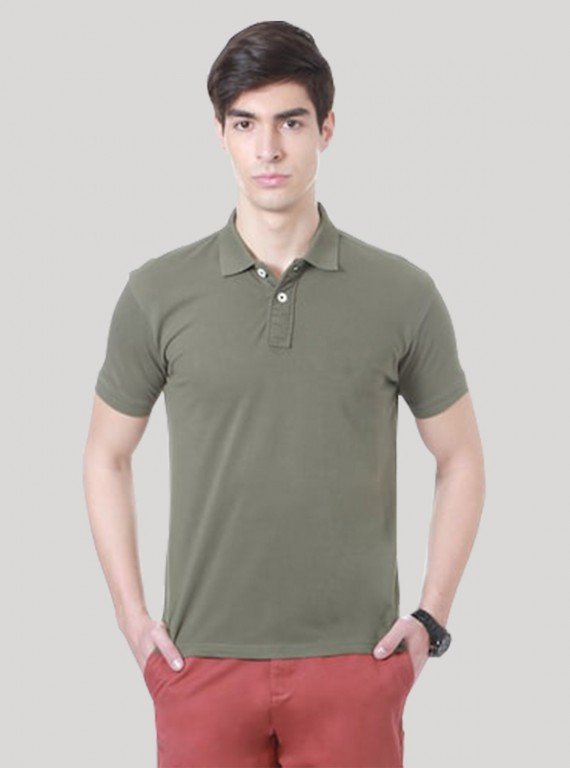 Grey Pique Polo TShirt