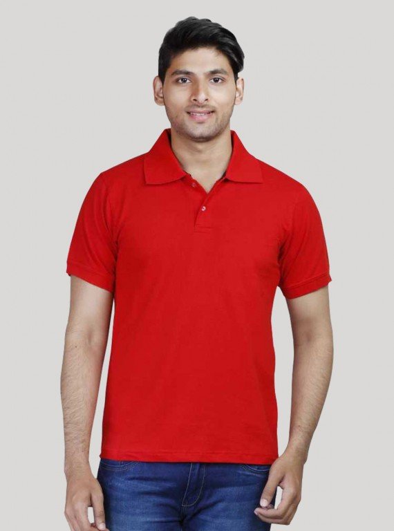 Red Pique Polo TShirt