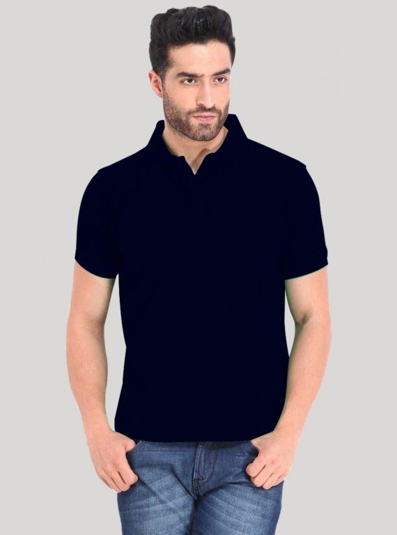 Navy Pique Polo TShirt